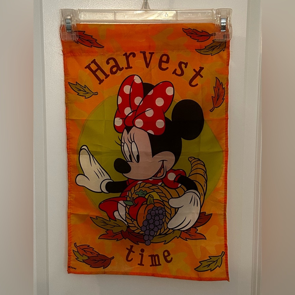 2014 Disney Minnie Mouse Harvest Time Garden Flag for Fall or Thanksgiving